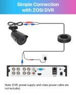 ZOSI 4 Pack 1080p Home Security Cameras with Audio Recording,Built-in Microphone,2MP 1920TVL HD-TVI Outdoor Indoor CCTV Cameras with 120ft IR Night Vision Weatherproof Surveillance Bullet Camera - Image 5