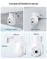 ZOSI 2 Pack 360°View Pan Tilt 1080P Wired Analog HD TVI Security Camera Outdoor Indoor,65ft Night Vision,One-Way Audio,Only Compatible with Same Brand 1080P,5MP and 4K CCTV DVR Systems - Image 8