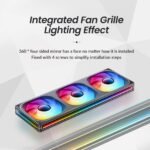 JONSBO ZB-360BR (Reverse) PC Case Fan,Reverse Blade Silent Computer Fan with 4-Sides Infinity Mirror,All-in-One, Single Frame Unit ARGB Fans,PWM,28MM Thick,Multiple Led Beads,Installation Ref to Tips - Image 4