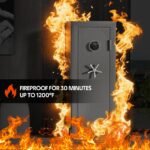 KAER Fireproof Gun Safe Biometric 20 Gun Safe for Rifles and Pistols 30 Minute Fire Protection Heavy-Duty Fingerprint Gun Cabinet for Shotguns with Digital Keypad, Large Quick Access (Grey) - Image 2