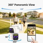 Triple-Lens Solar Security Cameras Wireless Outdoor,360°PTZ Cameras for Home Security with 10x Hybrid Zoom,5G/2.4G WiFi,No Month Fee,PIR Alarm,Full Color Night Vision, Two-Way Audio,IP65 - Image 6