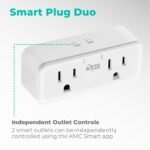 KMC Smart Plug Duo 4-Pack, 2-Outlet Wall Plug Extender, Smart Outlet Splitter for Smart Home, Compatible with Google & Alexa, No Hub Required, WiFi Outlet, White - Image 2