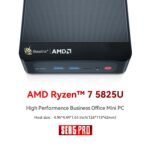 Beelink SER5 Pro Mini PC, AMD Ryzen 7 5825U(up to 4.5GHz) 8C/16T, Mini Computer 32GB DDR4 RAM 500G NVMe SSD, Mini Desktop Computer 4K@60Hz Triple Display HDMI&DP&USB-C WiFi6/BT5.2/WOL/HTPC/W-11 Pro - Image 2