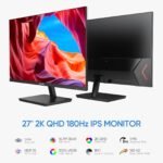 ARZOAP 27" 2K QHD Gaming Monitor 180HZ and 75% Mechanical Gaming Keyboard Wired Bundle - Image 2