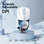 RisoPhy Lightweight Gaming Mouse, Tri-Modes Wired/2.4GHz/Bluetooth Anime Gaming Mouse, PAW3395 Sensor, 6 Programmable Buttons, 26K DPI Wireless Mouse for Laptop, PC, Mac - Image 5