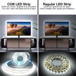 DAYBETTER COB LED Strip, 16.4 ft White LED Strip Lights, Dimmable LED Light Strip 6500K Bright Daylight White, 24V, 1600LEDs, 2835 Flexible LED Tape Light for TV, Bedroom, Kitchen Cabinet, Closet - Image 3
