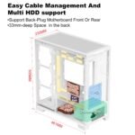 SAMA NEVIEW 4503 Mid Tower PC Case with Dual Tempered Glass Panels, 4×120mm ARGB Fans Pre-Installed, High Airflow ATX PC Case for Case PC Gaming, USB 3.0×2, Type-C Port, Supports Top 360mm AIO – White - Image 6