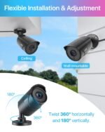 ZOSI 4 Pack 1080p Home Security Cameras with Audio Recording,Built-in Microphone,2MP 1920TVL HD-TVI Outdoor Indoor CCTV Cameras with 120ft IR Night Vision Weatherproof Surveillance Bullet Camera - Image 7