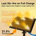 DAYBETTER 50ft Solar String Lights Outdoor Waterproof with with 5W Panel 25 Bulbs 2700K Warm White,Solar Powered Weather Resistant for Patio, Garden, Yard, Pathway No Outlet Needed for Homeowners - Image 3