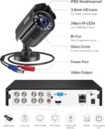 ZOSI 8CH 3K Lite Home Security Camera System Outdoor Indoor,AI Human/Vehicle Detection,Night Vision,H.265+ 8 Channel 5MP Lite Video DVR with 4pcs 1920TVL 1080P Weatherproof CCTV Cameras,(NO HDD) - Image 8