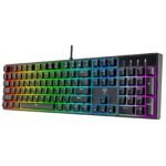 RisoPhy Mechanical Gaming Keyboard, Blue Switch USB Wired Keyboard, 20 RGB Light up Backlit Modes, 104 Key Full Size Clicky Keyboards, Anti-Ghosting/Spill-Resistant Rainbow LEDKeyboards for PC(Black)