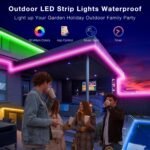 DAYBETTER Outdoor LED Strip Lights, IP67 Waterproof LED Lights with Remote, APP Control, Color Changing LED Rope Lights for Bedroom, Bathroom, Roof, Balcony, Pool, 24V, 100ft - Image 3