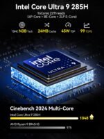 GMKtec AI Mini PC Ultra 9 285H (Turbo 5.4GHz) 96GB DDR5 2TB PCIe 4.0 SSD Mini Gaming Computer 3X M.2 Expansion Slots, Oculink, Quad Screen 8K Display EVO-T1 - Image 3