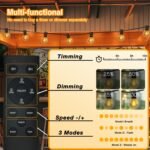 DAYBETTER 50ft Solar String Lights Outdoor Waterproof with with 5W Panel 25 Bulbs 2700K Warm White,Solar Powered Weather Resistant for Patio, Garden, Yard, Pathway No Outlet Needed for Homeowners - Image 4