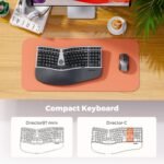 MEETION Ergonomic Keyboard and Mouse Wireless Combo, 2.4G Curved Compact Keyboard with Cushioned Palm Rest, 4 Level DPI Adjustable Wireless Mouse, for Windows/Mac/Desktop/PC/Laptop, Gray Black - Image 5