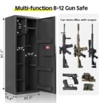 KAER Gun Safe, Large 8-12 Gun Cabinet for Home Defense with Electronic Keypad | Secure Rifle & Shotgun Safe with Adjustable Shelf, Rifle Rack for Pistols and Ammunition Storage - Image 2