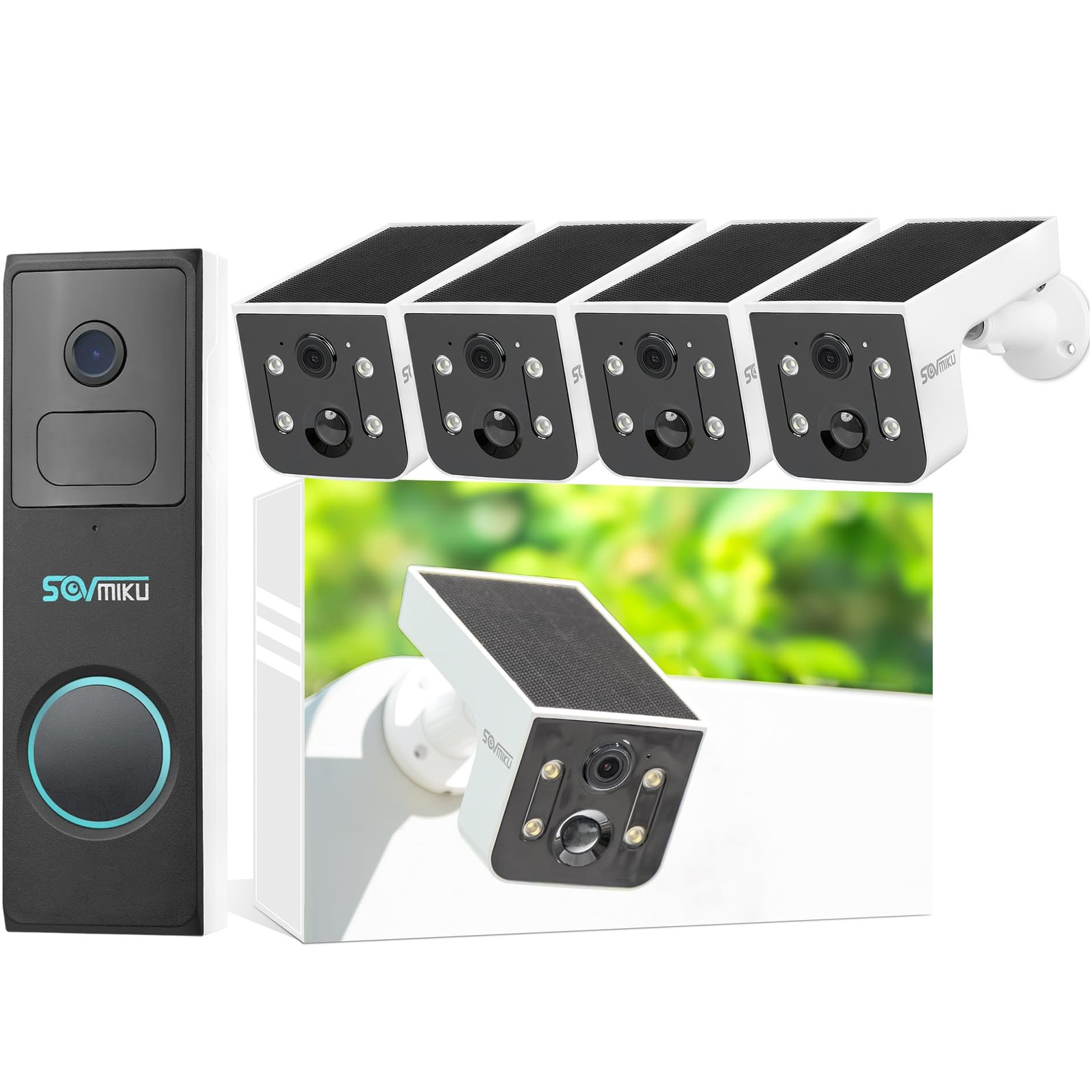 71vQm9rvnUL.jpg Vicohome 4CG6L Solar Security Camera Wireless Outdoor System and DB2A Video Doorbell with Chime,No NVR Needed,Battery Powered,Easy to Setup,Motion Detection,Two Way Audio,Color Night Vision - Image 1