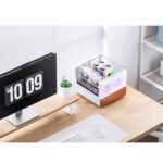 JONSBO V12 White Micro ATX Mid Tower PC Case, Hyperboloid Glass Desktop Design, Separated Cabinet Structure,Walnut Wood,MATX Desktop Computer Chassis, GPU<260mm,ATX PSU,Front 120mm*2(Built-in) White - Image 2