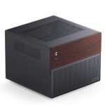 JONSBO N4 Black NAS Pc Case, Walnut Wood, 8-Drive Bay/6 * 3.5 "HDD (4 hot-swap,2 Non hot-swap),2 * 2.5SSD,Micro ATX Chassis, USB3.2Gen2Type-C, 1x120mm Fan Built-in, Black