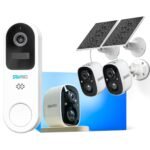 Vicohome Solar Security Camera Wireless Outdoor & Video Doorbell, Easy to Setup,PIR Motion Detection,Two Way Audio, Audible Flashlight Siren,2.4GHz Wi-Fi Color Night Vision, 180 Days Exchange Policy