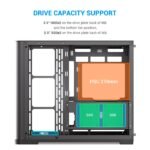 SAMA V60 Mid Tower PC Case, Curved Tempered Glass Panel, 7×120mm ARGB PWM Fans with Fan Hub, USB Type-C, High Airflow ATX PC Case for Case PC Gaming, Back-Connect Ready, 360mm AIO Support – Black - Image 5