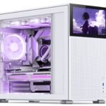 JONSBO D41 MESH SC White ATX Computer Case with Screen,ATX PC Case/Support RTX 4090(335-400mm) GPU 360/280AIO,Power A-TX/SFX: 100mm-220mm Multiple Tool-Free Design,White