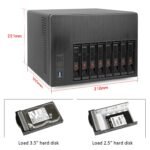 AUDHEID K7 8 Bay NAS Case, Computer Enclosures Compatible Micro-ATX Mini-ITX Motherboard, 3 x Fans, 8 x 2.5/3.5" Tray, Network Attached Storage Server for Home(Diskless) - Image 7