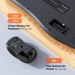 MEETION Ergonomic Keyboard and Mouse Wireless Combo, Wave Keys Natural Typing, 2.4G USB Receiver Wireless Keyboard with Wrist Rest, 4 Adjustable DPI Optical Mouse, Computer/Laptop/Windows/Mac, Black - Image 5