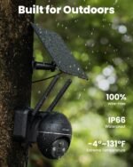 ieGeek 4G LTE Cellular Security Camera Wireless Outdoor, Solar Battery Powered Cameras for Home Surveillance, 2K Color Night Vision, 360°PTZ, 2-Way Audio, No WiFi, PIR Motion Sensor(SIM Card Included) - Image 9