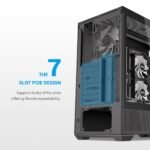 SAMA V40 Mid Tower ATX Case – 6 × 120mm ARGB PWM Fans Pre-Installed, Dual Tempered Glass Panels, Vertical Airflow, Dual-Chamber Design, USB 3.1 Type-C, 7 Slots, Supports ATX/MATX/ITX GPUs, Black - Image 8
