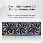 JONSBO ZA-360B PC Case Fan,All(3)-in-One,Single Frame Unit with 3x120mm ARGB Fans,PWM, Silent with 4-Sides Infinity Mirror Fan 2400RPM,28mm Thick,Multiple Led Beads, Installation Ref to Tips - Image 5