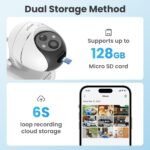 ieGeek Security Camera Outdoor, 2K Wireless WiFi 360°PTZ Camera, Solar Battery Powered Surveillance Camera with Spotlight/Siren/Motion Detection/3MP Color Night Vision,Compatible with Alexa - Image 7