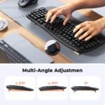 MEETION Ergonomic Keyboard and Mouse Wireless Combo, Wave Keys Natural Typing, 2.4G USB Receiver Wireless Keyboard with Wrist Rest, 4 Adjustable DPI Optical Mouse, Computer/Laptop/Windows/Mac, Black - Image 4