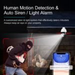 SYMYNELEC Light Bulb Security Camera Outdoor Waterproof 2.5K, 2.4GHz Wireless WiFi Light Socket Cam with AI Human Motion Detection Tracking 4MP Color Night Vision Siren Alarm Works with Alexa Google - Image 4