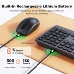 MEETION Bluetooth Keyboard and Mouse Combo, Wireless 2.4GHz Multi Device Computer Keyboard, Full Size Slim Rechargeable Keyboard, 3800 DPI Optical Mouse, for Windows/Mac/Laptop/PC/Desktop/iPad/Phone - Image 3