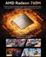 GMKtec M6 Ultra Gaming Mini PC Ryzen 7640HS (Upgraded 6600H/ 6800U), 32GB RAM DDR5 1TB SSD Dual NIC LAN 2.5GbE Desktop Computers Office Home, Triple 4K Display, WiFi 6, USB4, BT 5.2, DP, HDMI 2.0 - Image 4