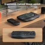 MEETION Ergonomic Wireless Keyboard with Separate Numeric Keypad, Wave Flexible 2-in-1 Setup for Multi-Device, 2.4G/Bluetooth Split Design with Wrist Rest for Accountants/Data Entry/Left-Handed User - Image 4