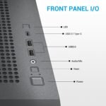 SAMA Z60 Genuine Walnut Wood PC Case, ATX Mid Tower PC Case, Pre-Installed 4X 140mm ARGB PWM Fans, Supports 360mm Radiator on Top, Type-C Port, Mid Tower Computer Case-Black - Image 9