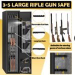 KAER 4-5 Gun Safes,Gun Safe for Rifles and Pistols,Shotgun Rifle Safe,Gun Safes for Rifle and Shotguns,Long Gun Cabinets with Fingerprint/Digital Keypad/Removable Shelf for Rifles Safes - Image 3