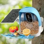 Sovmiku FCG6 AI Bird Feeder with 2K Solar Camera Squirrel Feeder Bird Identify Hummingbird attractant Motion Detection Real Time Views and Notifications SD Slot Ideal Gift for Bird Lovers for Parent