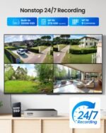 ZOSI 5MP 360°View Wired Security Camera System with AI Human/Vehicle Detection,4 x 5MP Pan Tilt Cameras Indoor Outdoor,One Way Audio,H.265+ 8CH CCTV DVR with 500GB Hard Drive for Home 24/7 Recording - Image 7