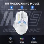 INPHIC IN9 Wireless Gaming Mouse, True Tri-Mode Bluetooth/Type-C Wired/2.4G Wireless Connection, 10000 DPl, Fully Programmable, RGB Backlit, for Laptop PC Mac - Image 2
