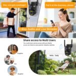 Triple-Lens Outdoor Security Camera with 10X Hybrid Zoom,Wired 2.4G/5G WiFi Camera for Home Security,24/7 Continuous Recording,Plug-in Power,Auto Motion Tracking,Work With NVR/DVR Surveillance System - Image 6