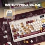 RisoPhy PC423 Wireless Creamy Keyboard with Screen & Knob, 75% 2.4G/Bluetooth/USB-C Gasket RGB Mechanical Keyboard, Hot Swappable, Five-Layer Padding & Pre-lubed Linear Switch, Retro Red and White - Image 6