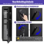 KAER 3-5 Gun Safes for Home Rifle and Pistols, Quick Access Safes for Shotguns, cabinets with Adjustable Rack, Pockets and Removable Shelf - Image 4