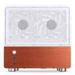 JONSBO V12 White Micro ATX Mid Tower PC Case, Hyperboloid Glass Desktop Design, Separated Cabinet Structure,Walnut Wood,MATX Desktop Computer Chassis, GPU<260mm,ATX PSU,Front 120mm*2(Built-in) White - Image 6