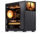 JONSBO D41 MESH SC Black ATX Computer Case with Screen, ATX PC Case Mid Tower/Support RTX 4090(335-400mm) GPU 360/280AIO,Power A-TX/SFX: 100mm-220mm Multiple Tool-Free Design,Black