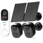 Vicohome 2G6B Best 2K Solar Security Camera and DB3 2K Smart Video Doorbell with Chime,No NVR Needed, Battery Powered, Easy to Setup, Motion Detection,Two Way Audio,Color Night Vision