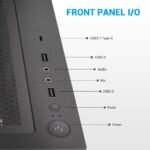 SAMA V40 Mid Tower ATX Case – 6 × 120mm ARGB PWM Fans Pre-Installed, Dual Tempered Glass Panels, Vertical Airflow, Dual-Chamber Design, USB 3.1 Type-C, 7 Slots, Supports ATX/MATX/ITX GPUs, Black - Image 7