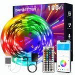 DAYBETTER LED Strip Lights 100ft, Smart Lighting with App Remote Control, RGB LED Lights for Bedroom, Music Sync Color Changing for Room Home Decor Party (1 Roll)